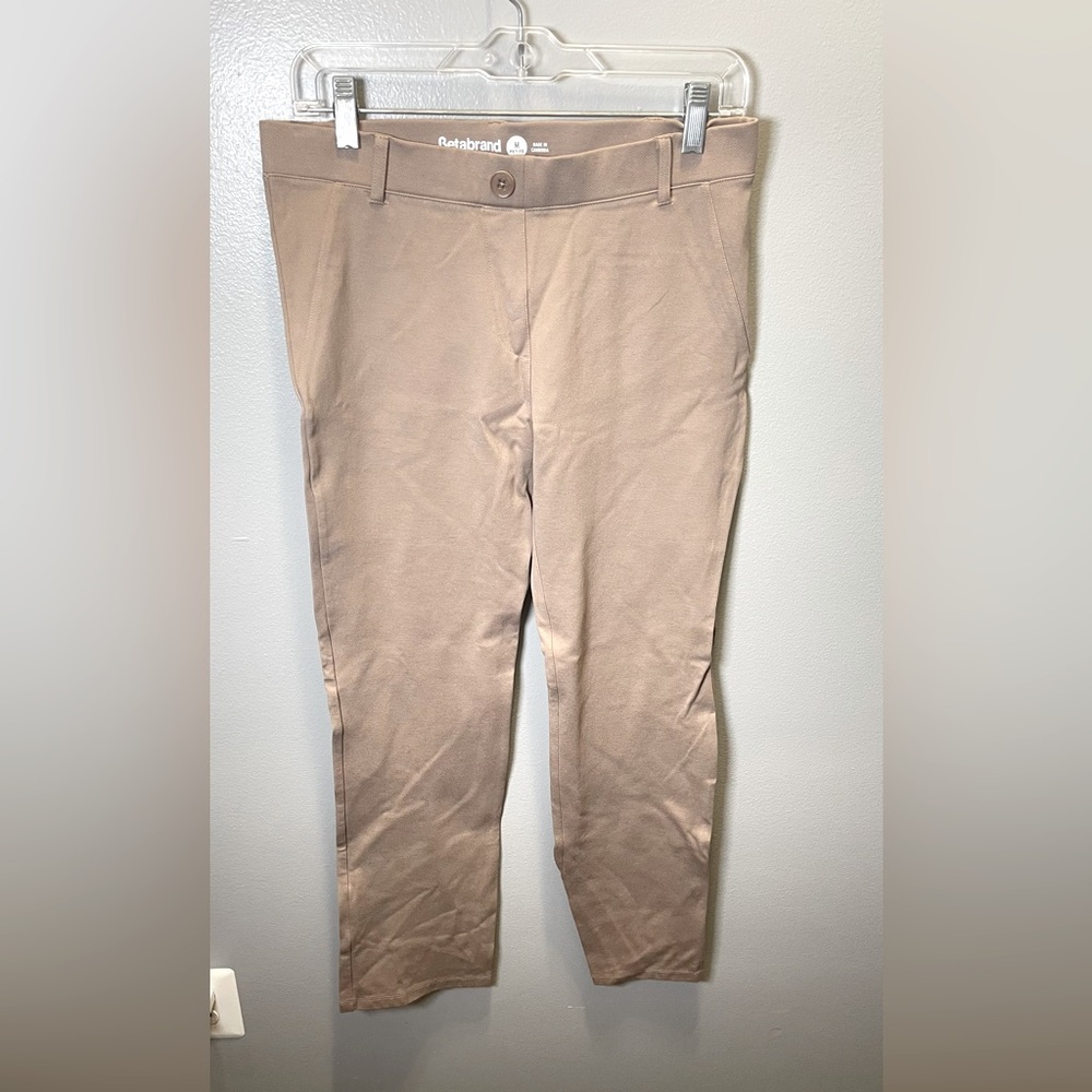 Betabrand Women's Straight Leg Dress Yoga Pants Tan Size Med‎ Petite